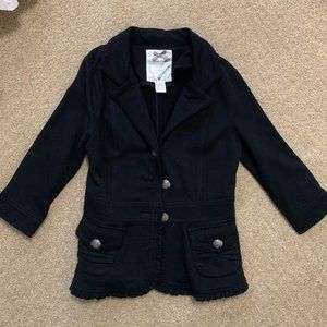 Nick and Mo Black Ruffle Jacket from Anthropologie